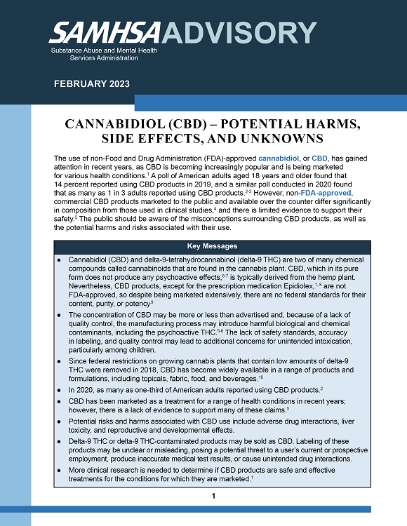 Cover art for Advisory: Cannabidiol (CBD)